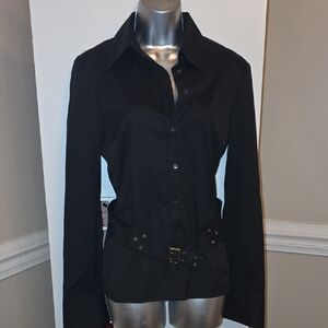 Gucci Black Button-Up Belted Shirt Tom For Era